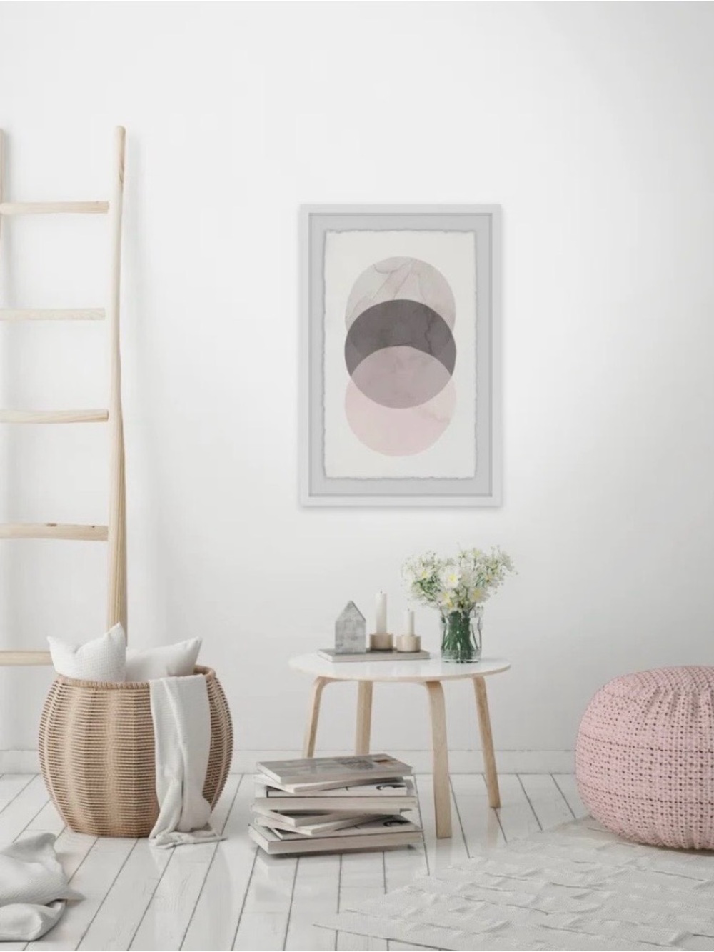 NWT Marmont Hill Three Circles (Grey) Pop Framed Painting Print